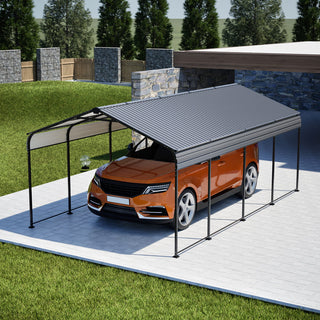 12 x 20 FT Heavy Duty Metal Carport, All-Weather Galvanized Outdoor Car Shelter for Car, Boat & Truck Protection