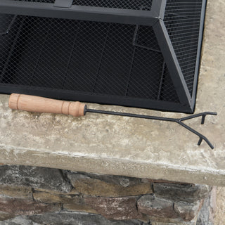 28" MGO Wood Burning Outdoor Fire Pit with Lid - Stone Gray