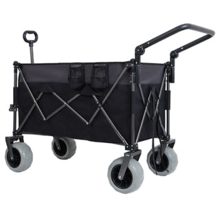 300L XL Folding Wagon Cart with Beach Wheels, Heavy-Duty Push-Pull Utility Wagon for Camping, Beach & Garden