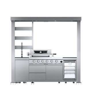97-Inch 4-Burner 72000 BTU Deluxe Stainless Steel Outdoor Kitchen Island BBQ Grill