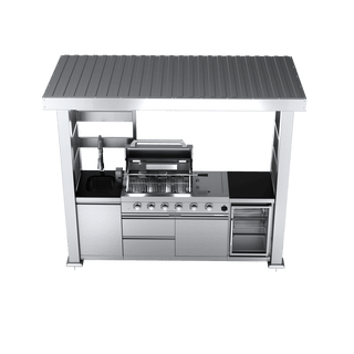 97-Inch 4-Burner 72000 BTU Deluxe Stainless Steel Outdoor Kitchen Island BBQ Grill