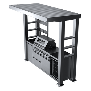 97-Inch 4-Burner 72000 BTU Deluxe Stainless Steel Outdoor Kitchen Island BBQ Grill