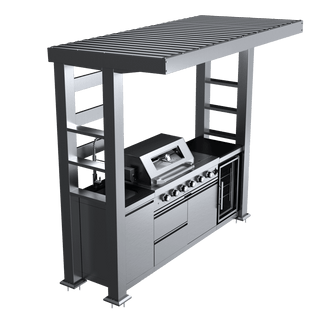 97-Inch 4-Burner 72000 BTU Deluxe Stainless Steel Outdoor Kitchen Island BBQ Grill
