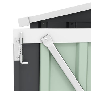 Outdoor Storage Shed 9×11 FT with 3 Lockable Doors,Utility Tool Shed Metal Storage Garden Sheds 4 Vents,Metal Sheds with Galvanized Steel Frame,for Backyard,Patio,Lawn,Grey