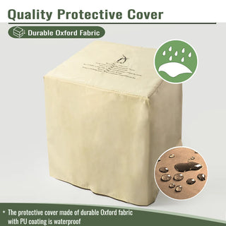 20" Propane Gas Fire Pit Table, 40000 BTU Square Concrete Fire Pit for Outside Patio Deck Garden Backyard-Light Gray