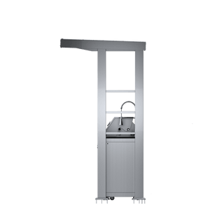 108" Outdoor Kitchen Island with 6-Burner 85,000 BTU Grill, Fridge, Rotisserie & Granite Countertops