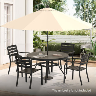5-Piece Outdoor Patio Dining Set with 4 Stackable Metal Chairs & 40.6" Round Table for Lawn, Garden & Backyard