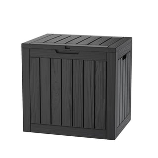 30 Gal. Black Outdoor Resin Waterproof Deck Box with Lockable Lid