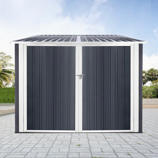 Mondawe Steel Outdoor Bicycle Storage Shed, Grey Bike Shelter Stores Up to 4 Bikes