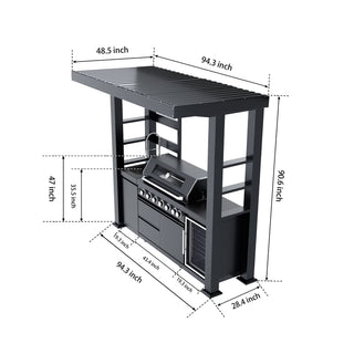 94-Inch 6-Burner 85000 BTU Outdoor Kitchen Island Grill | Stainless Steel BBQ