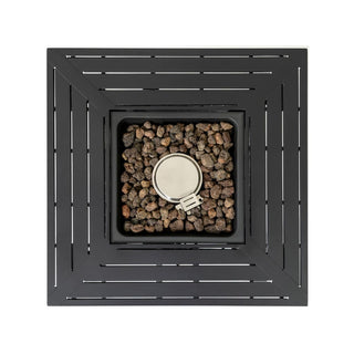 28-inch Iron Square Propane Fire Pit Table Perfect For Any Outdoor Space