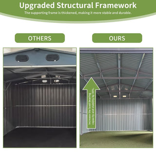 13x20FT Outdoor Storage Shed, Large Metal Garage Shed for Car, Truck, Bike, Lawnmower, Backyard Tool