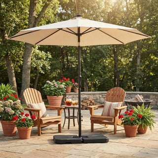 10FT LED Light Electric Market Umbrella with Remote – One-Touch Automatic Patio Umbrella