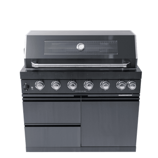 Mondawe 43-Inch 6-Burner 85,000 BTU Outdoor Kitchen Gas Grill Island with Infrared Rear Burner, Rotisserie Kit, Granite Countertop & Storage
