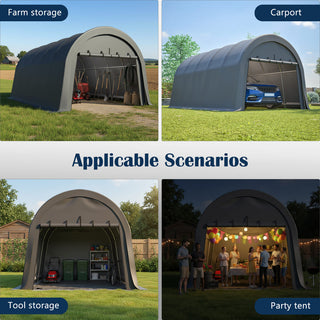 Heavy Duty Anti-Snow 10x20/12x20 FT Carport, Commercial Grade Steel Frame Portable Garage Canopy with Vented Waterproof Roof for Car/Boat/RV Storage