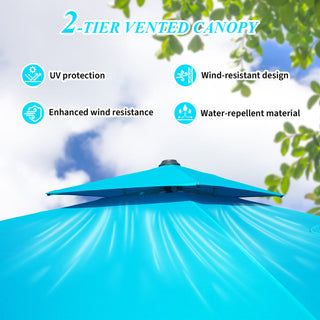 Aluminum Cantilever Patio Umbrella with Tilt Function – Outdoor Offset Market Umbrella for Backyard, Deck & Pool (Base Not Included)