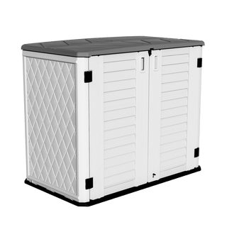 4.2 ft. W x 2.4 ft. D Outdoor Resin Storage Shed, 10 sq. ft. with Lockable Double Doors & Floor Panel