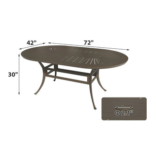 7-Piece Outdoor Patio Oval Dining Table and Chair Set