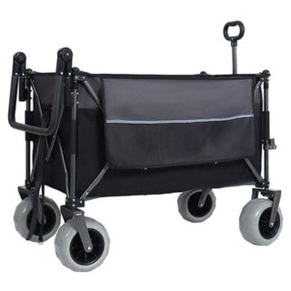 300L XL Folding Wagon Cart with Beach Wheels, Heavy-Duty Push-Pull Utility Wagon for Camping, Beach & Garden