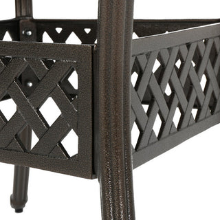 Outdoor Expandable Aluminum Dining Table – Hammered Bronze Finish