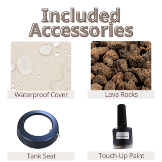 Outdoor Rectangle Propane Fire Pit Table 60inch, 60,000 BTU Concrete Fire Table with Waterproof Cover, Auto-Ignition, Free Lava Rocks