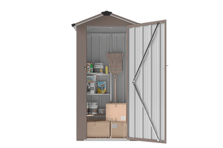 Small Metal Garden Storage Shed, Waterproof Galvanized Steel Tool Shed with Lockable Door