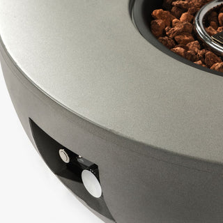 36" Propane Gas Fire Pit Table 2-Pieces, 50000 BTU Round Steel Fire Pit with Tank Holder for Outside Patio Deck Garden Backyard- Grey