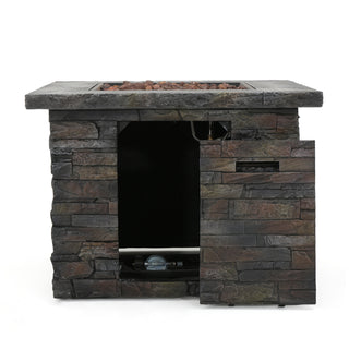 35" Square MGO Propane Fire Pit, 40,000 BTU Outdoor Gas Fire Table for Patio & Backyard