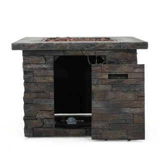 35" Square MGO Propane Fire Pit, 40,000 BTU Outdoor Gas Fire Table for Patio & Backyard