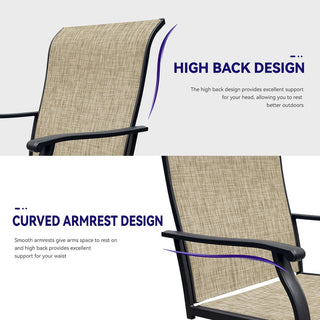 Set of 2 Outdoor Swivel Dining Chairs – Breathable Textilene Patio Chairs for Porch, Backyard & Deck