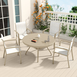 2-Piece Outdoor Patio Chairs – All-Weather Metal Dining Chairs for Garden & Poolside, Black or Cream Frame