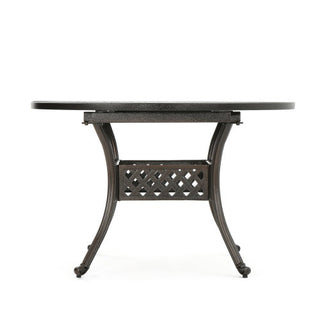 Outdoor Expandable Aluminum Dining Table – Hammered Bronze Finish