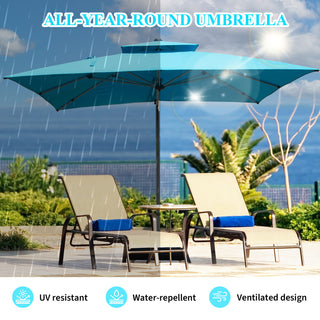 Aluminum Cantilever Patio Umbrella with Tilt Function – Outdoor Offset Market Umbrella for Backyard, Deck & Pool (Base Not Included)