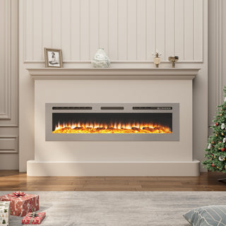 50/60 Inch  Modern LED Heater with 12 Flame Colors & Remote Electric Fireplace