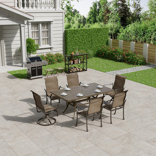7-Piece Outdoor Patio Rectangular Dining Table and Chair Set