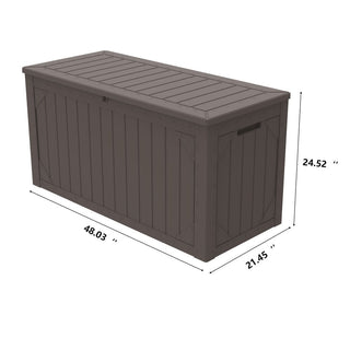 100 Gal. Outdoor Storage Box Black/Brown/Gray Resin Deck Box