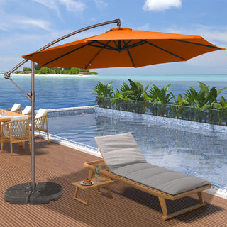 10FT Steel Cantilever Patio Umbrella with 2-Way Stop Crank, Offset Hanging Outdoor Umbrella for Patio, Pool, Deck & Garden