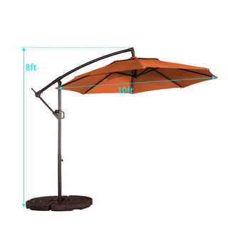 10FT Steel Cantilever Patio Umbrella with 2-Way Stop Crank, Offset Hanging Outdoor Umbrella for Patio, Pool, Deck & Garden