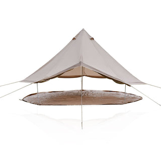 13.1FT 4-Season Bell Tent, Waterproof Canvas Glamping Yurt with Stove Jack, Green/Beige Family Camping Tent for 6-8 Persons Outdoor Camping & Parties