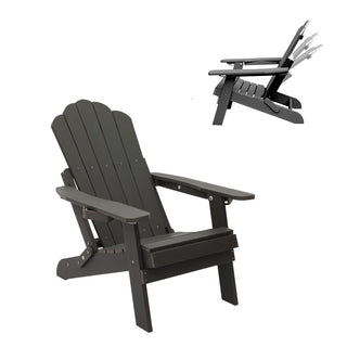 Folding Plastic Adirondack Chair Multi Colors Blue Black Gray Weather Resistant Outdoor Patio Lawn Chair
