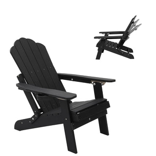 Folding Plastic Adirondack Chair Multi Colors Blue Black Gray Weather Resistant Outdoor Patio Lawn Chair