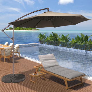 10FT Steel Cantilever Patio Umbrella with 2-Way Stop Crank, Offset Hanging Outdoor Umbrella for Patio, Pool, Deck & Garden