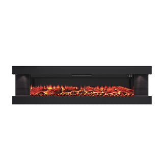 Stylish Electric Fireplace with Suspended LED Light (50"/60")