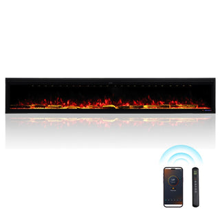 Smart Electric Fireplace with 13 Flame Colors, WiFi & Voice Control, 750W/1500W Heater, LED Ember Bed & Remote