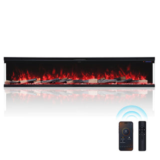 72"/88"/100" Smart Electric Fireplace with 14 Flame Colors, WiFi Tuya App, Voice Control & 1500W Heater