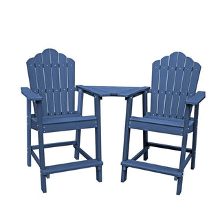 Tall Adirondack Chair Set with Removable Connecting Table – HIPS Polywood Outdoor Patio Set (2 Chairs)