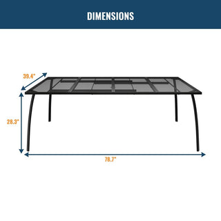 9-Piece Black Steel Mesh Patio Dining Set with Rectangle Dining Table & 8 Chairs for Outdoor Garden, Deck & Backyard