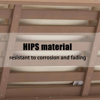 HIPS Wood-Look Outdoor Patio Sofa with Deep Cushions – Modern Garden & Balcony Seating