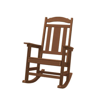 HIPS Plastic Outdoor Rocking Chair with High Back – Durable Presidential Patio Rocker in Brown
