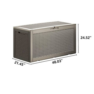 100 Gal. Black/Light Brown Resin Storage Deck Box for Outdoor Indoor